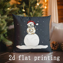 Axyaa Christmas Animal & Snowman Pillow Cover for Sofa, Bedroom, Car