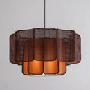 Axyaa Rattan Pendant Light: Japanese Wabi Sabi Bohemian Chandelier for Modern Home Decor
