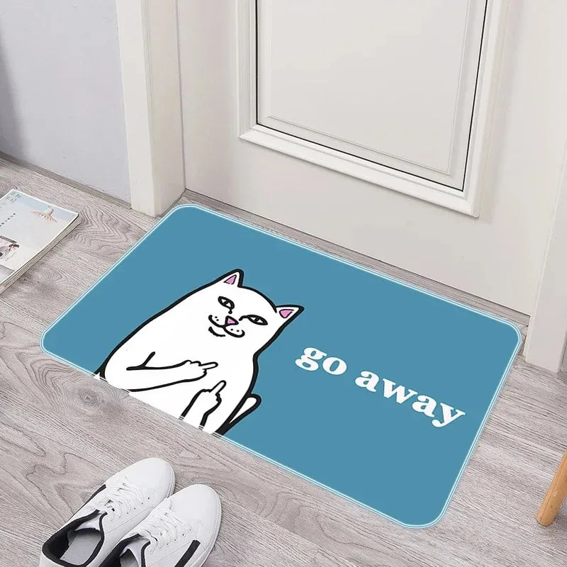 Axyaa Cat Print Door Mat Non-Slip Absorbent Kitchen Bathroom Rug