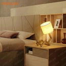 Axyaa Robot Shape Wooden Table Lamp - Elegant Desk Decor for Parlor & Bedroom