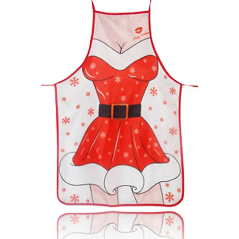 Axyaa Christmas Apron with Festive Cartoon Print