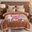 Axyaa Double Sided Warm Raschel Blanket for Winter - High End Soft & Cozy Weighted Comforter