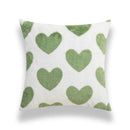 Embroidered Green Cushion Covers 45X45 - Axyaa Plush Throw Pillow for Sofa Décor