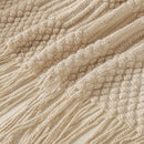 Axyaa Pink Tassels Throw Blanket: Soft, Textured, Cozy Knitted Blanket for Sofa, Couch