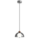 Axyaa Smoky Gray Glass LED Pendant Chandelier: Nordic Hanging Lamp for Dining Room, Kitchen, Bedroom