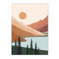 Boho Sun Nature Landscape Canvas Art Print for Home Decor by Axyaa