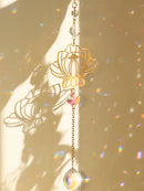 Axyaa Crystal Lotus Sun Catcher Chakra Rainbow Prism Home Decor