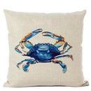 Axyaa Crab Print Cushion Cover 45x45cm Square Home Decor Pillowcase