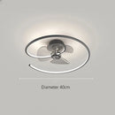 Axyaa Nordic LED Ceiling Fan Light for Bedroom and Study, Silent Strong Wind