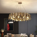Axyaa Crystal LED Hanging Chandelier for Elegant Home Decor Lighting
