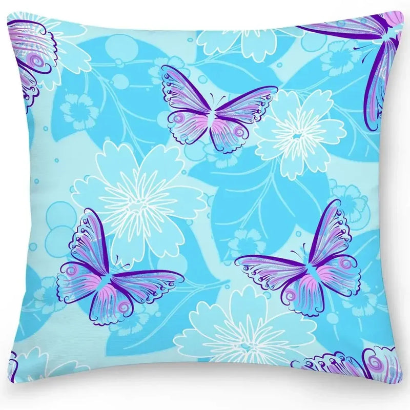 Axyaa Butterfly Flower Cushion Cover - Elegant Home & Office Decor