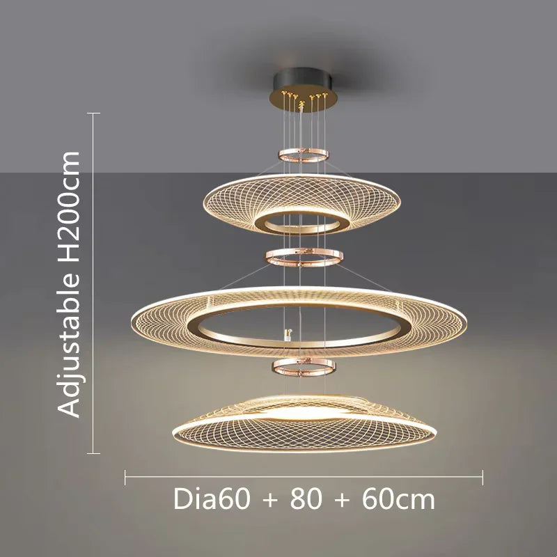 Axyaa Aluminum LED Pendant Lamp: Modern, Simple Design for Living & Dining Rooms
