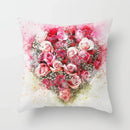 Axyaa Strawberry Plant Flower Cushion Cover for Room Decoration