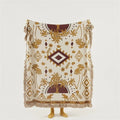 Axyaa Bohemian Fringed Outdoor Picnic Blanket
