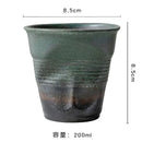 Axyaa Rough Pottery Coffee Cup, Irregular Gradient Ceramic Latte Tea Cup