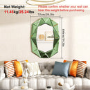 Axyaa Modern Irregular Accent Mirror 100x72cm Green/Gold/Silver for Living Room Entry