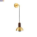 Axyaa Modern Wood Copper LED Wall Sconce for Living Room & Bathroom