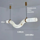 Axyaa Marble Collection LED Chandelier Lighting Fixture