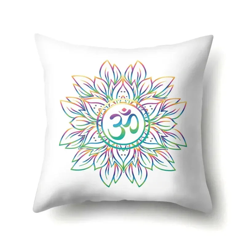 Axyaa Cartoon Eye Pattern Plush Cushion Cover 45x45cm Buddha Head Pillow Cover
