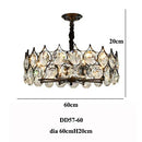 Axyaa Black Iron Crystal LED Chandelier: Modern Round Ceiling Light for Living Room
