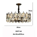 Axyaa Black Iron Crystal Round Chandelier Modern Living Room Hotel Lobby Pendant Light