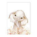 Nordic Elephant Lion Jungle Animals Nursery Canvas Print Set by Axyaa