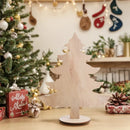 Axyaa Wooden Christmas Tree Ornaments Set, Bohemian Winter Decor, Rustic Home Decoration