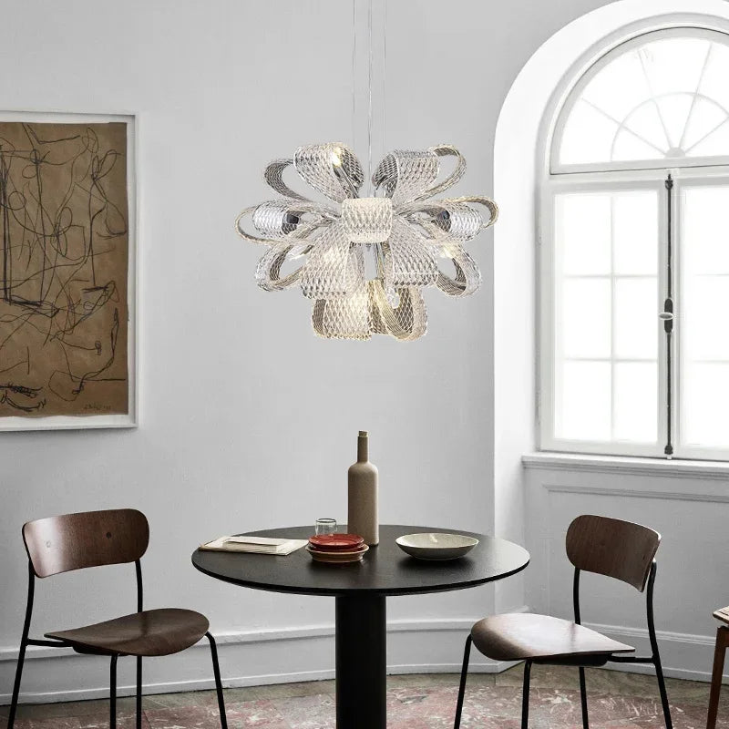 Luxe Glass Pendant Lamps by Axyaa: Modern Minimalist Charm for Living, Dining, Bedroom Chandelier.