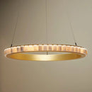 Axyaa Round Gold Black Marble Pendant Lamp Luxe Designer Hanging Light