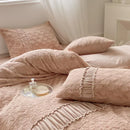 Axyaa Winter Rabbit Fleece Bedding Set: King Size Luxury Duvet Cover with Sheets