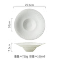 Axyaa Striped Ceramic Plate Set for Molecular Cuisine and Restaurant Tableware