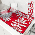 Axyaa Holly Berry Kitchen Drying Mat - Quick Dry & Antiskid Drain Pad