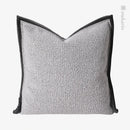 Axyaa Minimalist Gray & White Stitched Square Pillow for Living Room, Bedroom, Hotel