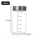 Axyaa Glass Brew Bottle with Scale - Leak-proof, Travel-friendly Fluid Container