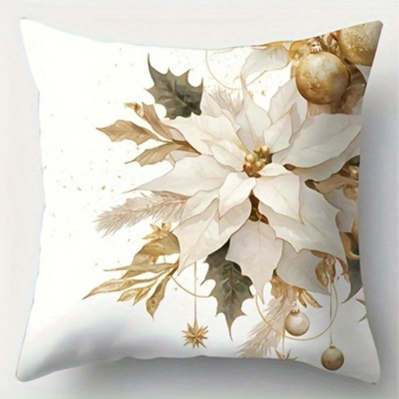 Axyaa Christmas Pillowcase Stove Lamp Ball Gift Cushion Cover Home Decoration 45x45cm