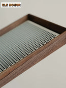 Axyaa Walnut Tea Tray Dual Purpose Drainage Holder for Tea Ceremony