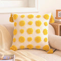 Axyaa Bohemian Chenille Throw Pillowcase with Tufted Tassels