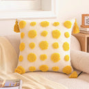 Axyaa Bohemian Chenille Tufted Tassel Pillow Cover, Light Luxury Cushion