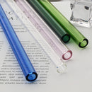 Axyaa Glass Drinking Straw Set with Cleaning Brush