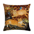 Axyaa Retro Cat Linen Pillowcase 45*45cm - Home & Sofa Decoration