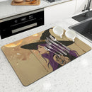 Axyaa Halloween Moon Themed Square Drain Pad - Anti-Slip & Absorbent.