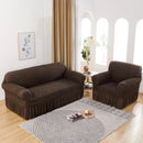 Axyaa Seersucker Universal Sofa Cover Slipcover Elastic Thickening - Fits Most Sofas