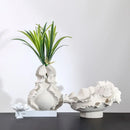 Axyaa Irregular Fold Pattern Ceramic Vase | Wavy Shape Flower Pot & Fruit Dish