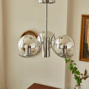 Axyaa Modern Chandelier for Living Room Bedroom Dining Study - Silver Wrought Iron Nordic Designer Lighting