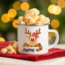 Personalized Deer Christmas Enamel Cups Custom Name Hot Cocoa Sibling Mug Axyaa
