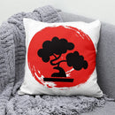 Axyaa Lucky Cat Mount Fuji Art Cushion Cover - Japanese Style Throw Pillow