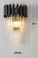 Axyaa Crystal Wall Lamp Iron Body, Crystal Pendants, LED Light Fixture for Living Room