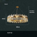 Axyaa Golden Chrome Silver Crystal LED Chandelier for Dining Room