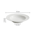 Axyaa White Barley Ceramic Deep Plate with Creative Relief Design