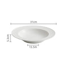 Axyaa White Barley Ceramic Deep Plate with Creative Relief Design